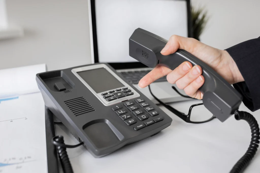 Business phone system installation in a commercial office