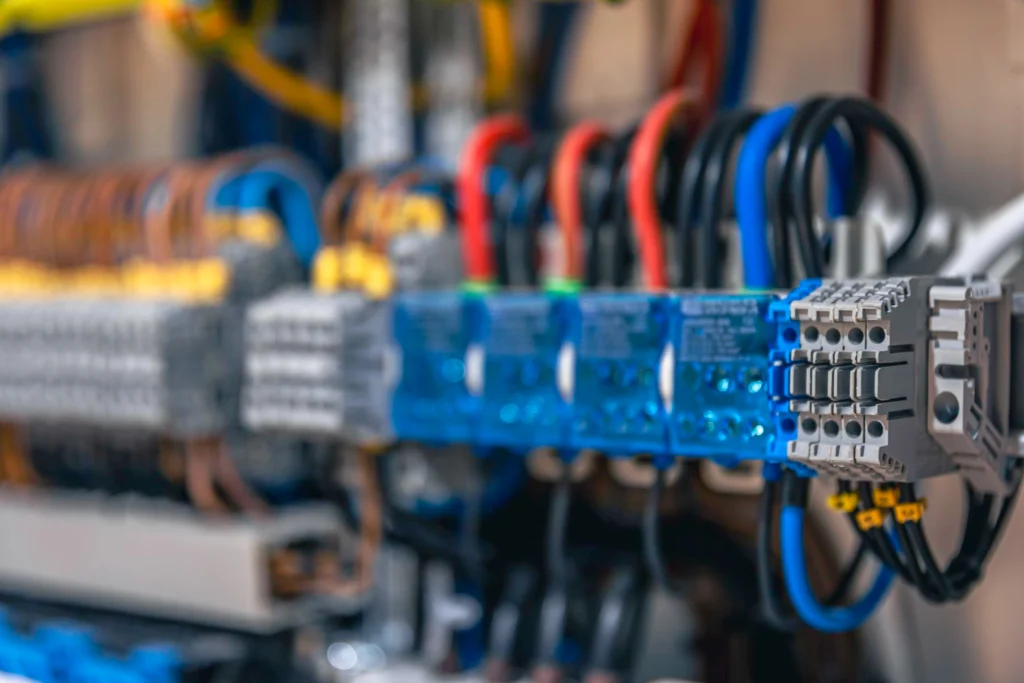 Network cabling outlets and organized data connections in a commercial office